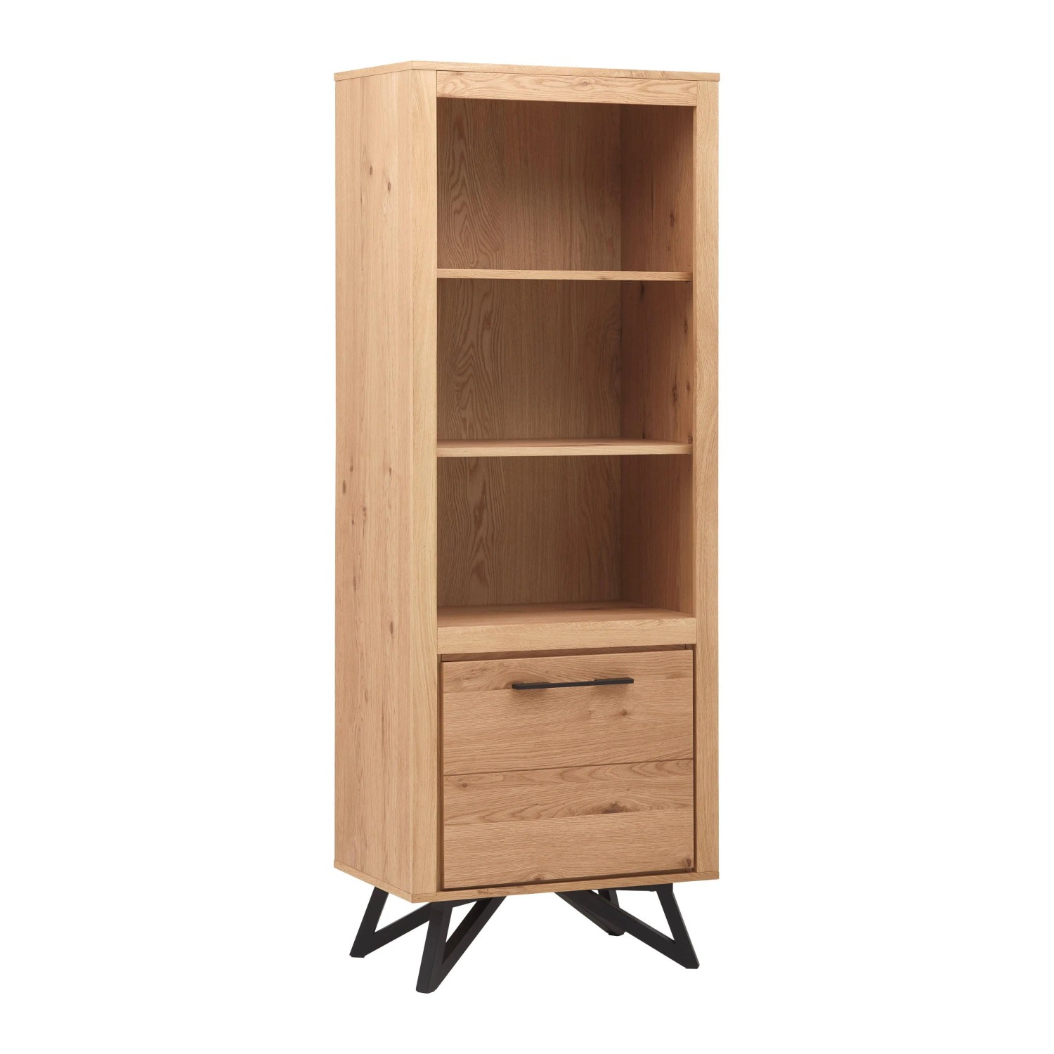 Bessagi Home Vitrine Emilio Eichefarben/Schwarz MDF