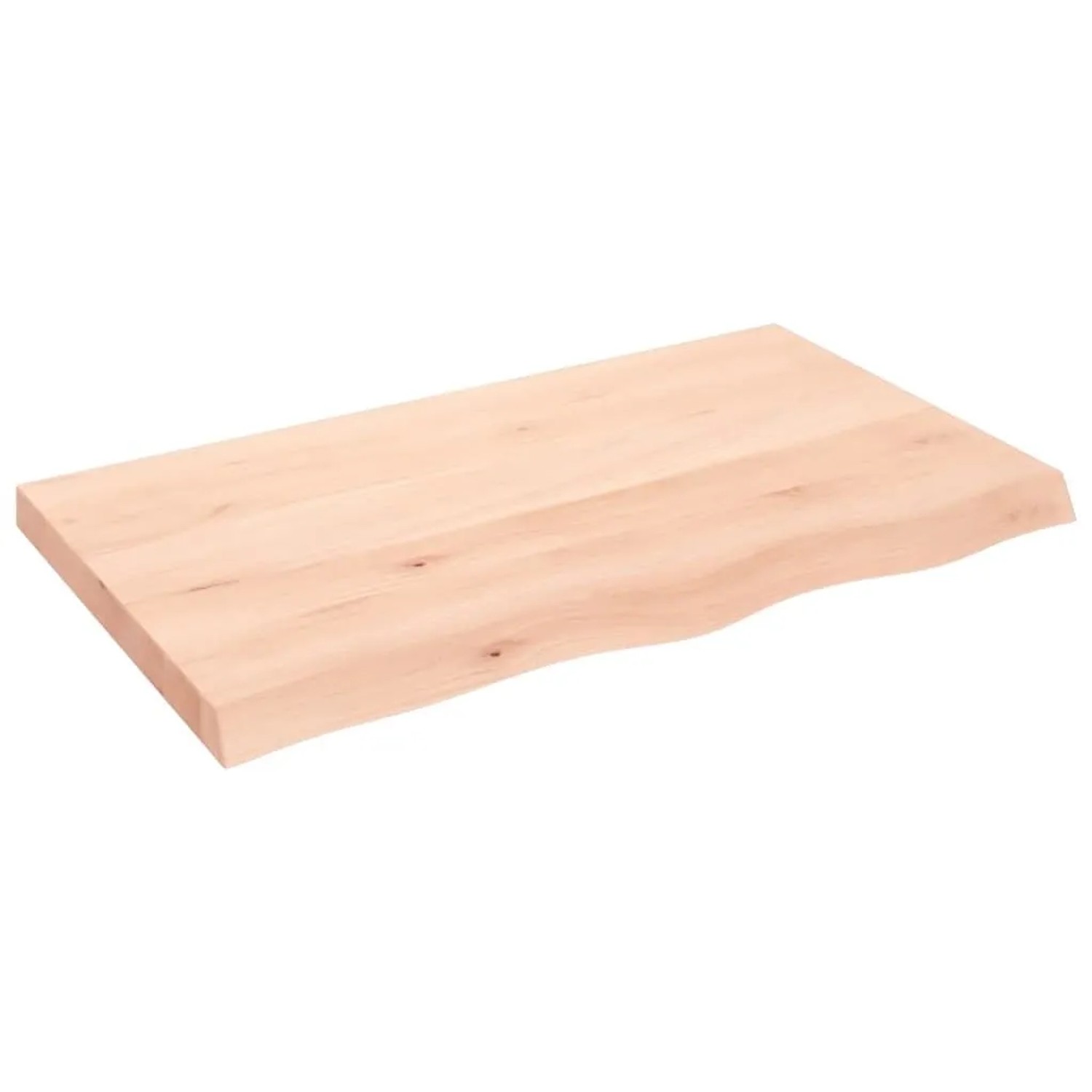 vidaXL Tischplatte 100x60x2-6 cm Massivholz Eiche Unbehandelt 3156307