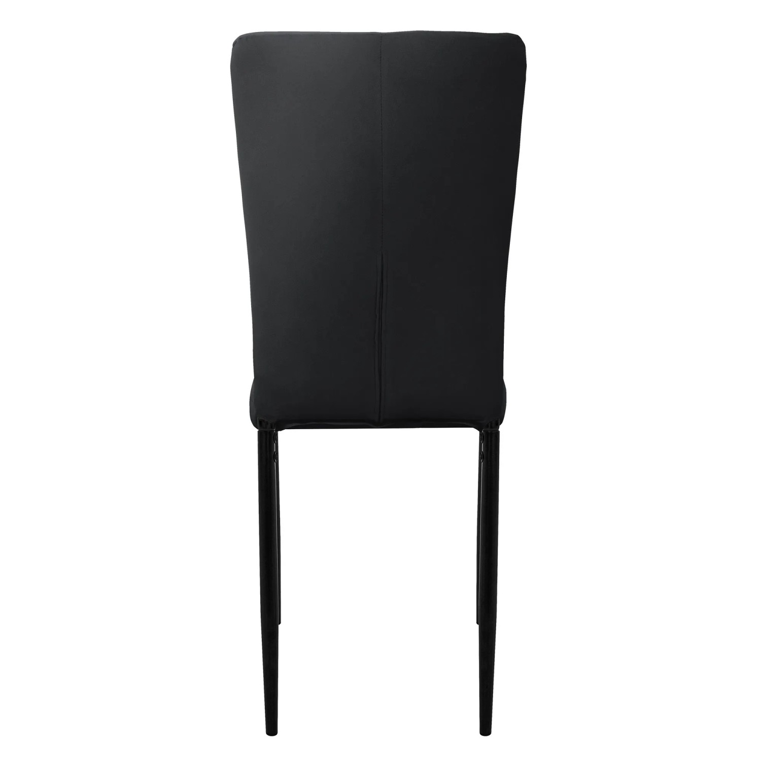 Schwarzer ML-Design Esszimmerstuhl mit Samtbezug, Rückansicht.