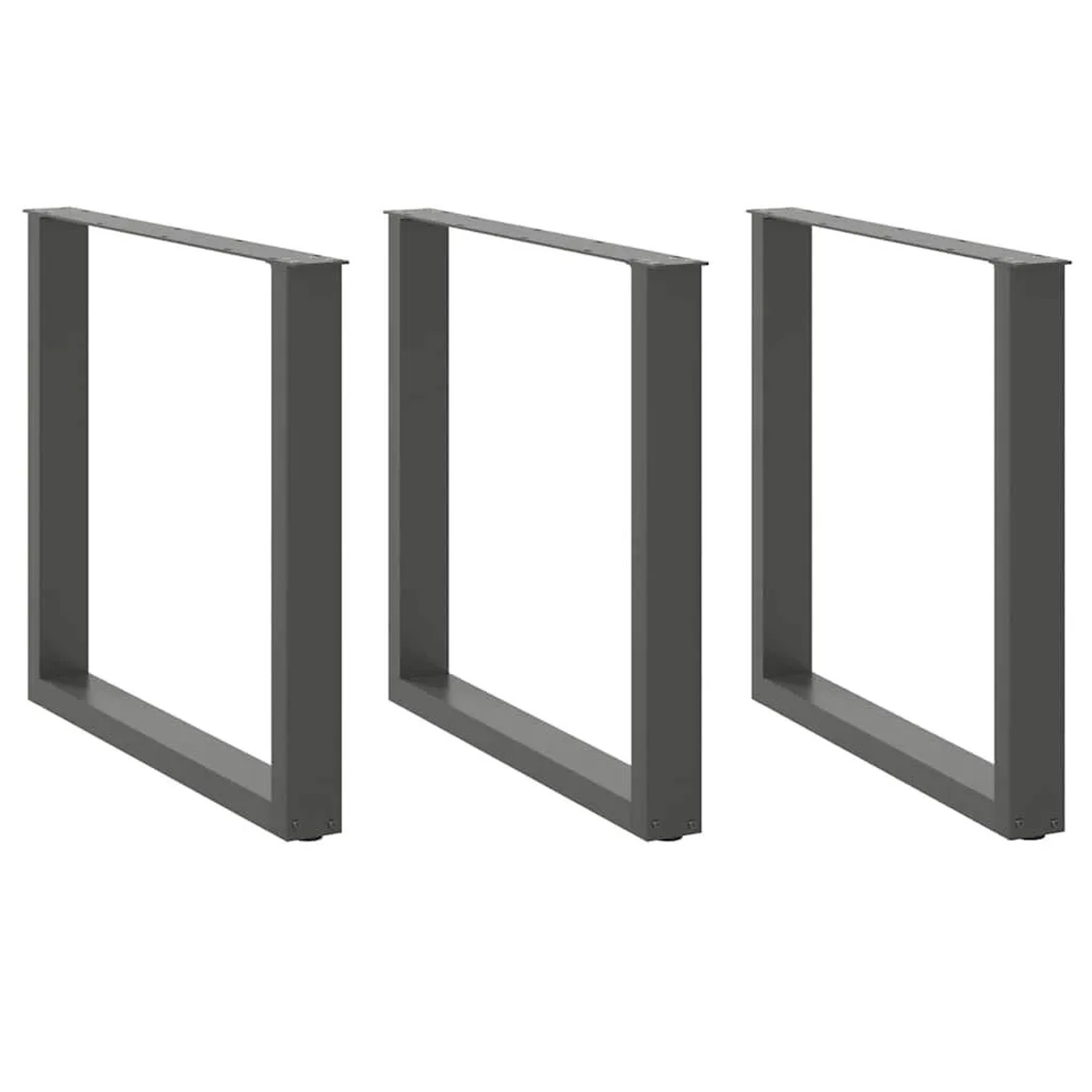 vidaXL Esstischbeine U-Form 3 Stk Anthrazit 90x72-73 cm Stahl 4013210