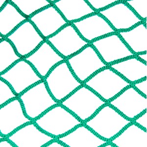 Grünes Ladungssicherungsnetz 2x3 m für PKW-Anhänger, Maschenweite 3,5 cm.