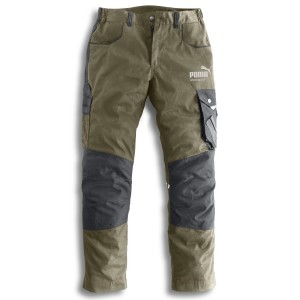 Puma Workwear Arbeitshose Champ Oliv/Carbon Gr. 46, robuste Hose mit vielen Taschen.