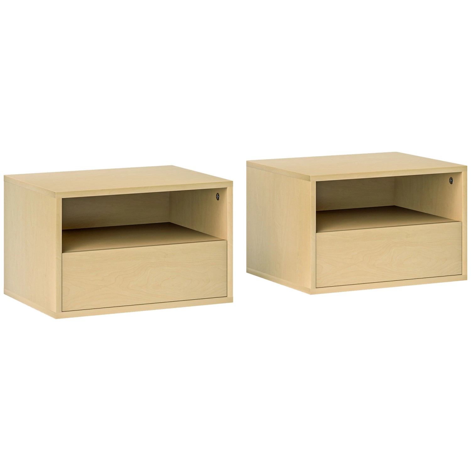 HOMCOM Nachttisch Spanplatte Naturholz 45L x 35B x 27,5H cm günstig online kaufen