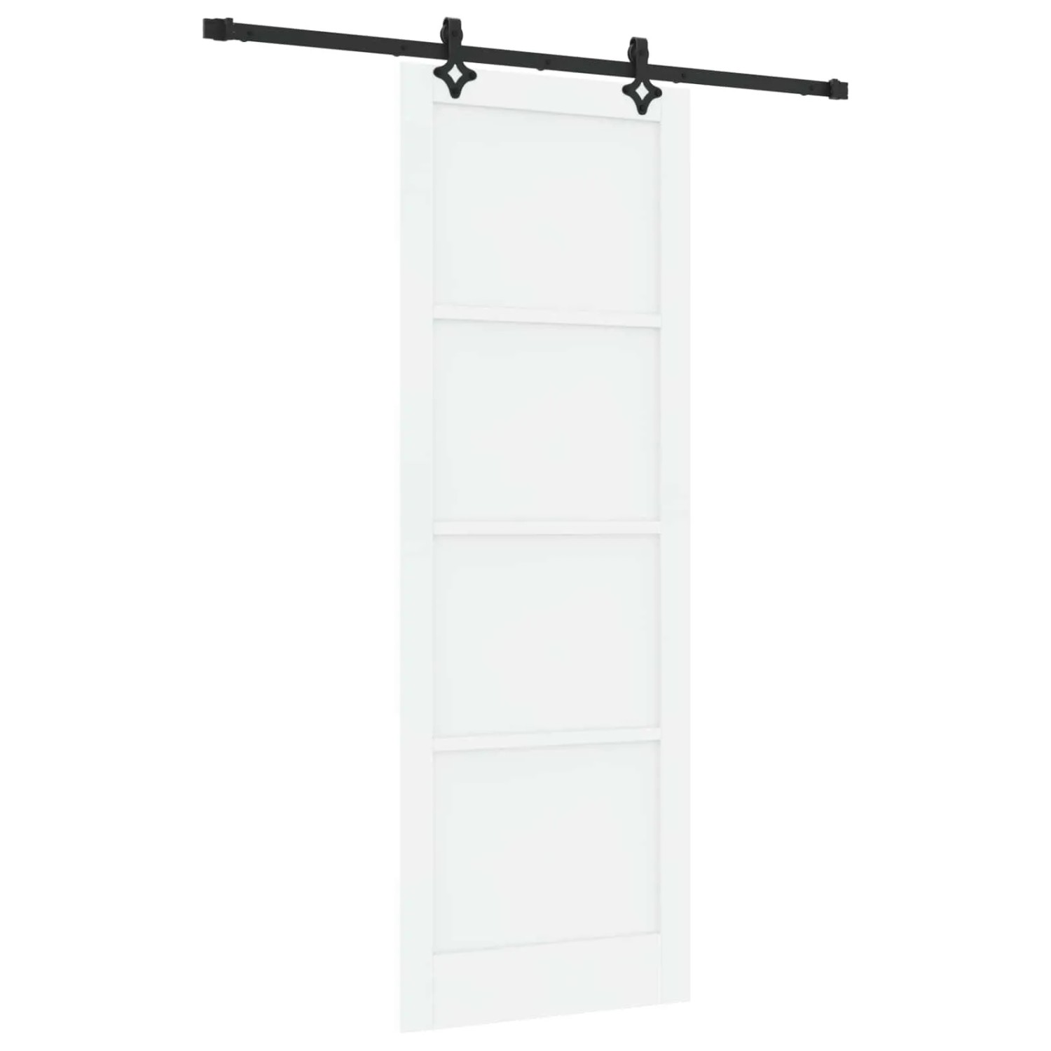 vidaXL Schiebetür Weiß und Schwarz 83 x 232 cm Massives Kiefernholz 3445509