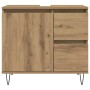 vidaXL Waschbeckenunterschrank Artisan-Eiche, 65x33x60 cm, mit Tür und zwei Schubladen.
