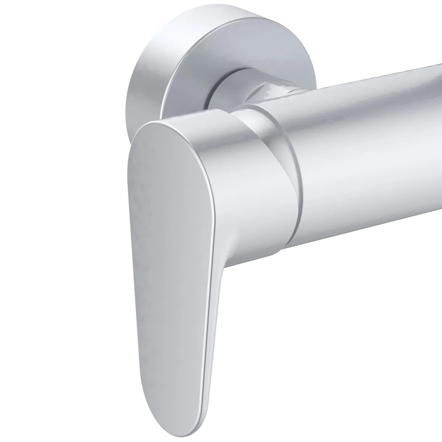 Detailaufnahme: Ideal Standard Einhebel-Armatur für Duschsystem, silberfarben.