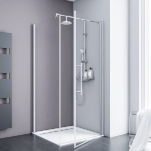 Schulte Alexa Style 2.0 Duschwand mit Drehtür und Seitenwand, 80x80x192 cm.