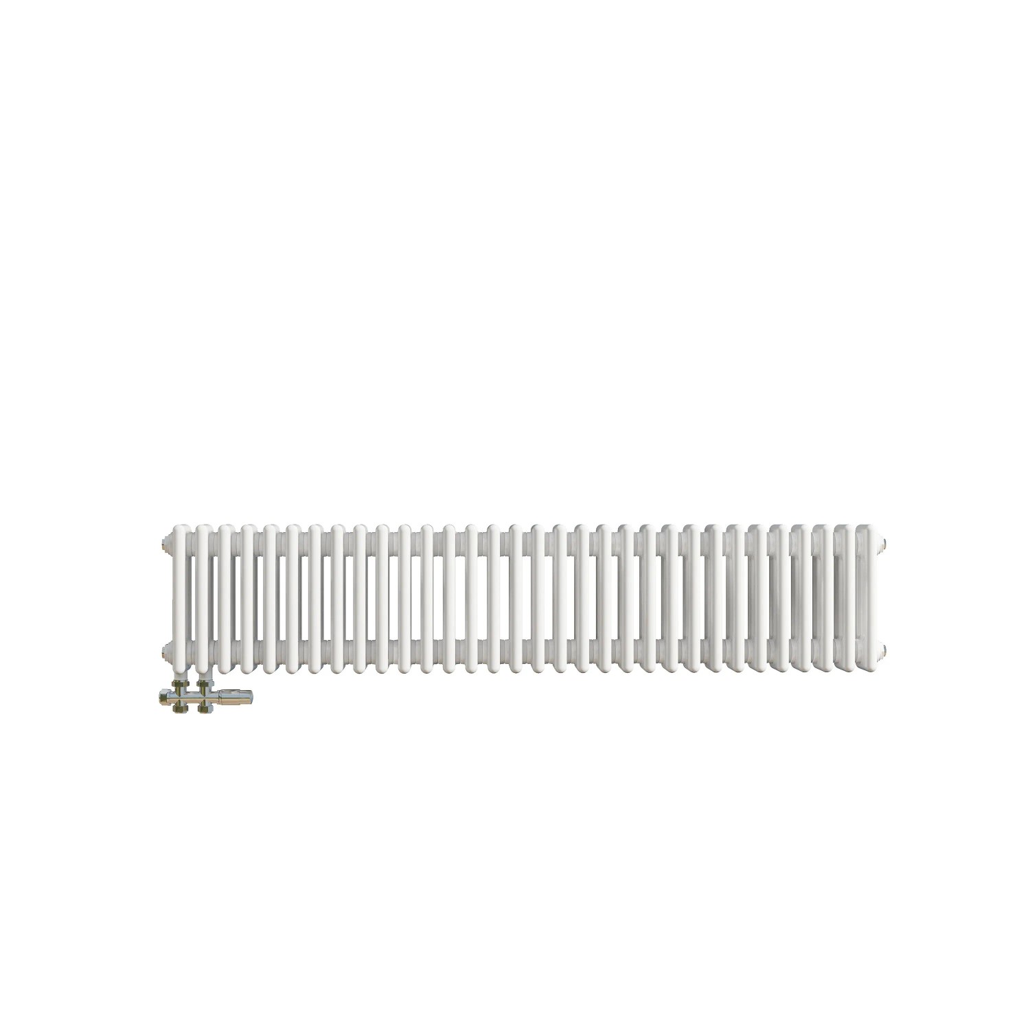 Duschparadies 2 Säulen Traditioneller Heizkörper in Gusseisen-Optik 300x1460mm 987W für Warmwasserbetrieb Weiß