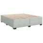 Hellgraues vidaXL Boxspringbett 200x200 cm mit Lattenrost. Bettrahmen aus Samt.