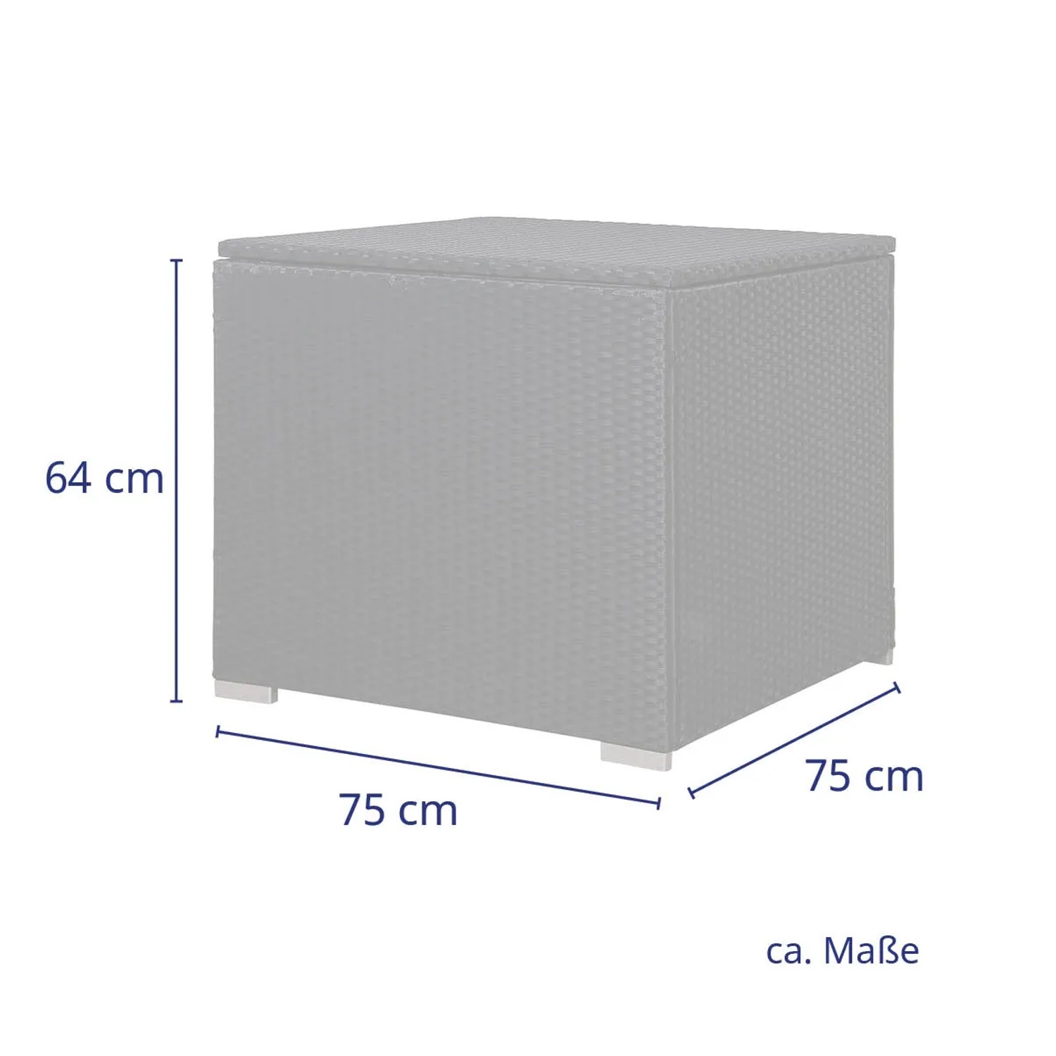 Schwarze SVITA Auflagenbox aus Polyrattan für Gartenmöbel der Serien Lugano/California.