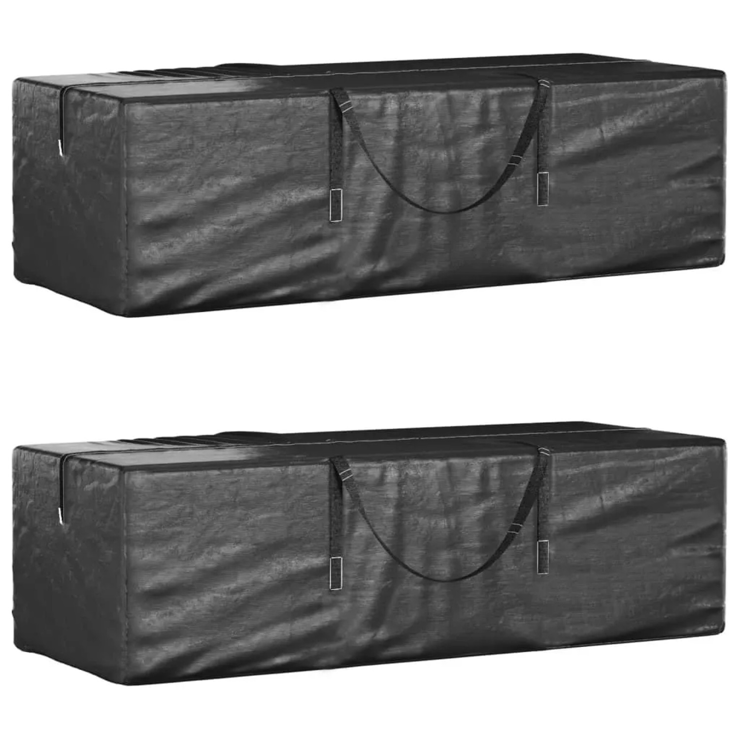 vidaXL Aufbewahrungstasche für Gartenkissen 2 Stk Schwarz 135x40x55cm 3155396