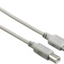 Graues Hama USB 2.0 Kabel mit USB-A und USB-B Stecker, 1,5 m lang.