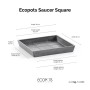 Ecopots Untersetzer Rotterdam, quadratisch, grau, 18x18 cm. Ideal für Innen- und Außenbereich.
