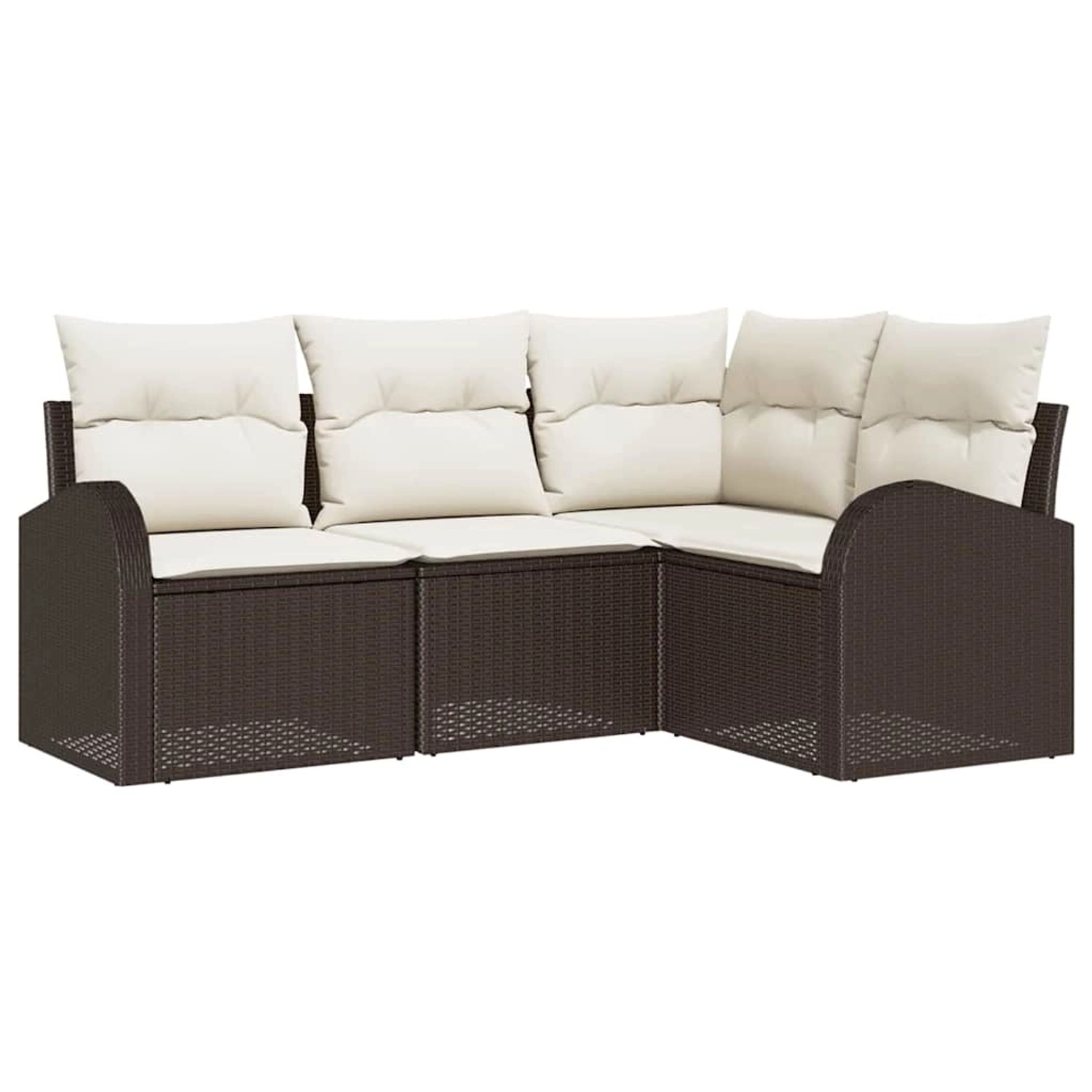 vidaXL Garten-Sofa-Set mit Kissen 4-Tlg Braun und Weiß Poly Rattan 3354687 günstig online kaufen