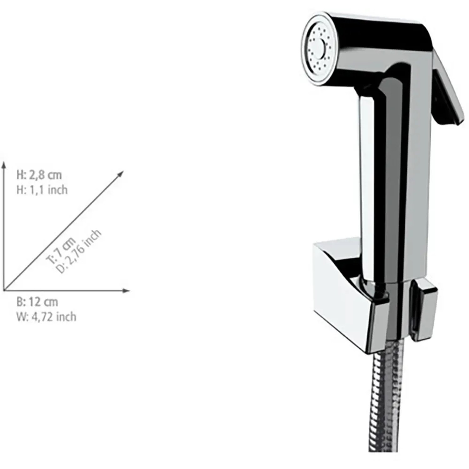 Wenko Bidet-Set Watersaving, Chrom, mit Schlauch und Wandhalterung. Bidet Armatur für hygienische Reinigung.