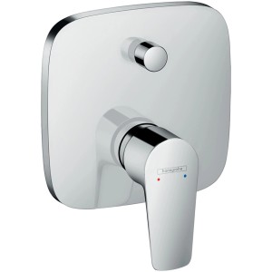 Hansgrohe Talis E Unterputz Wannenarmatur in Chrom, Aufputzteil mit Hebel und Umsteller.