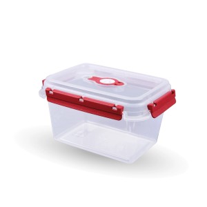 Bestlivings Frischhaltebox 1,5L, rote Lunchbox im Set, transparent.