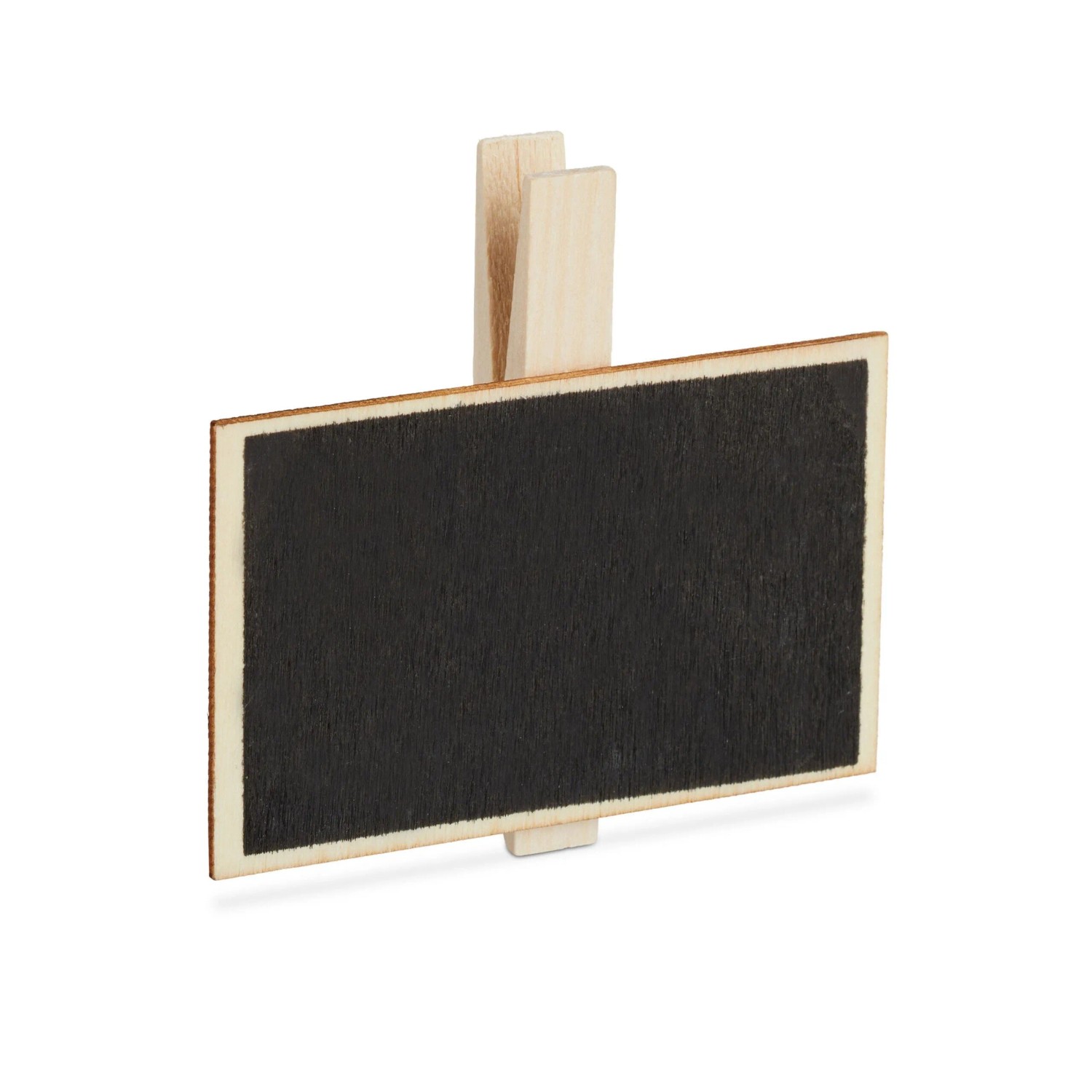 Holz Tafelklammer mit schwarzem, wiederbeschreibbarem Schild für Pflanzen oder Preisschilder.