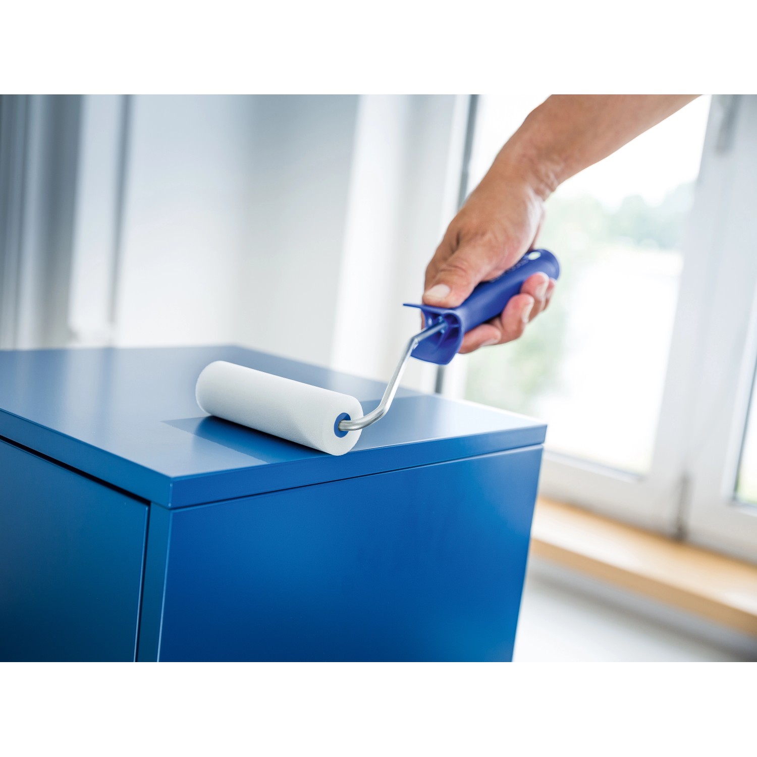 LUX Schaumroller 11 cm, weiß, XL. Farbroller für feine Lackarbeiten auf glatten Flächen.