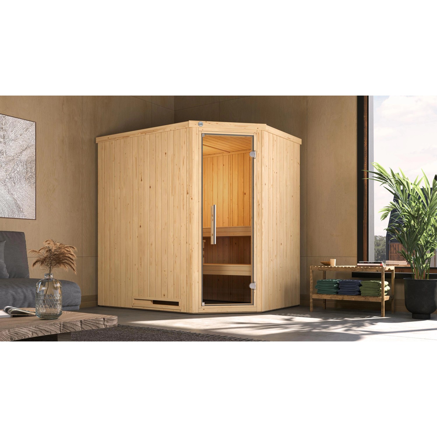 Weka Elementsauna Varberg 1 Sparset 4,5 kW BioS Glastür günstig online kaufen