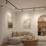 Paulmann URail Schienenspot Luxe gold/schwarz im modernen Wohnzimmer. LED-Schienensystem mit gerichtetem Licht.