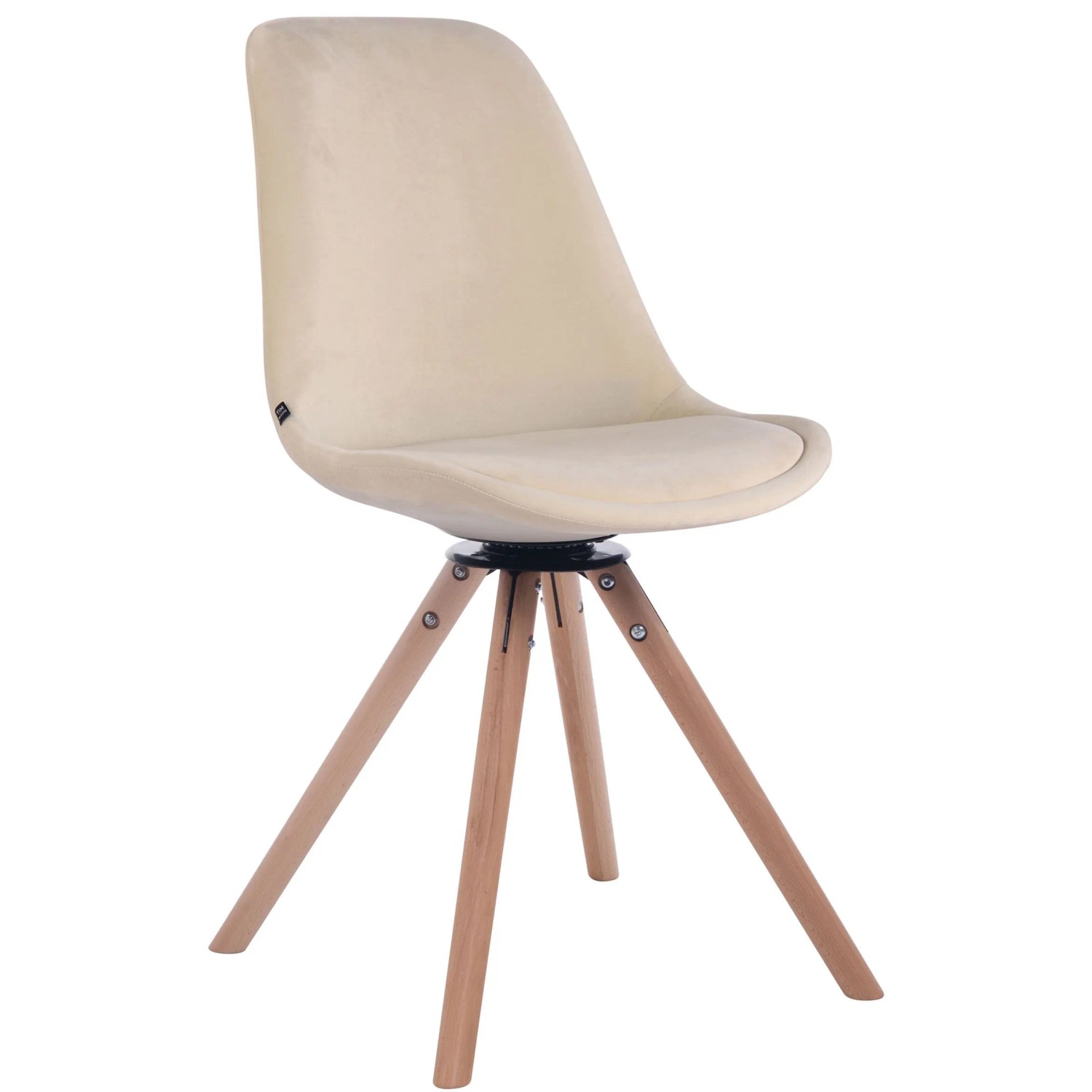 CLP Esszimmerstuhl Troyes Samt Rund Creme/Natura