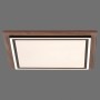 Quadratisches Paul Neuhaus LED-Panel Palma mit Holzdekor, dimmbar und mit einstellbarer Lichtfarbe.