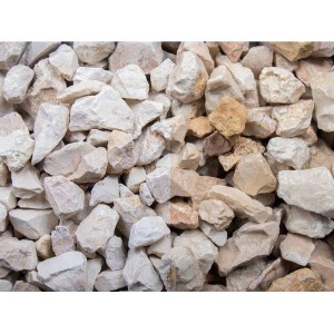 Gabiona Jura Splitt, 16-22 mm, 500 kg. Gelber Ziersplitt für Gartenwege und Gartengestaltung.