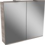 Fackelmann Spiegelschrank LIMA Steinesche, 80 cm breit, mit zwei Spiegeltüren und Aufsatzleuchte.
