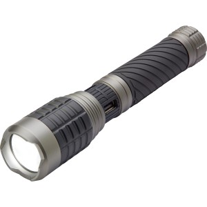 Schwarze LED-Stabtaschenlampe Z84 mit 1.600 Lumen aus Aluminium für hohe Leuchtkraft.