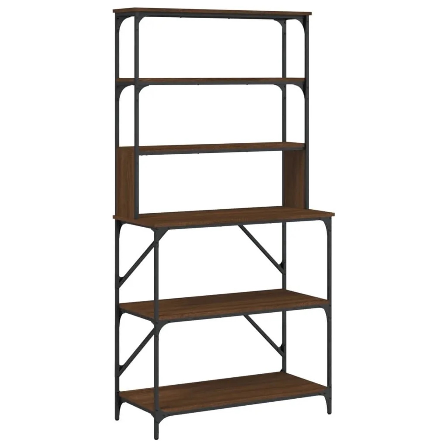 vidaXL Bäckerregal 6 Fächer Braun Eichen-Optik 90x40x180 cm 834224