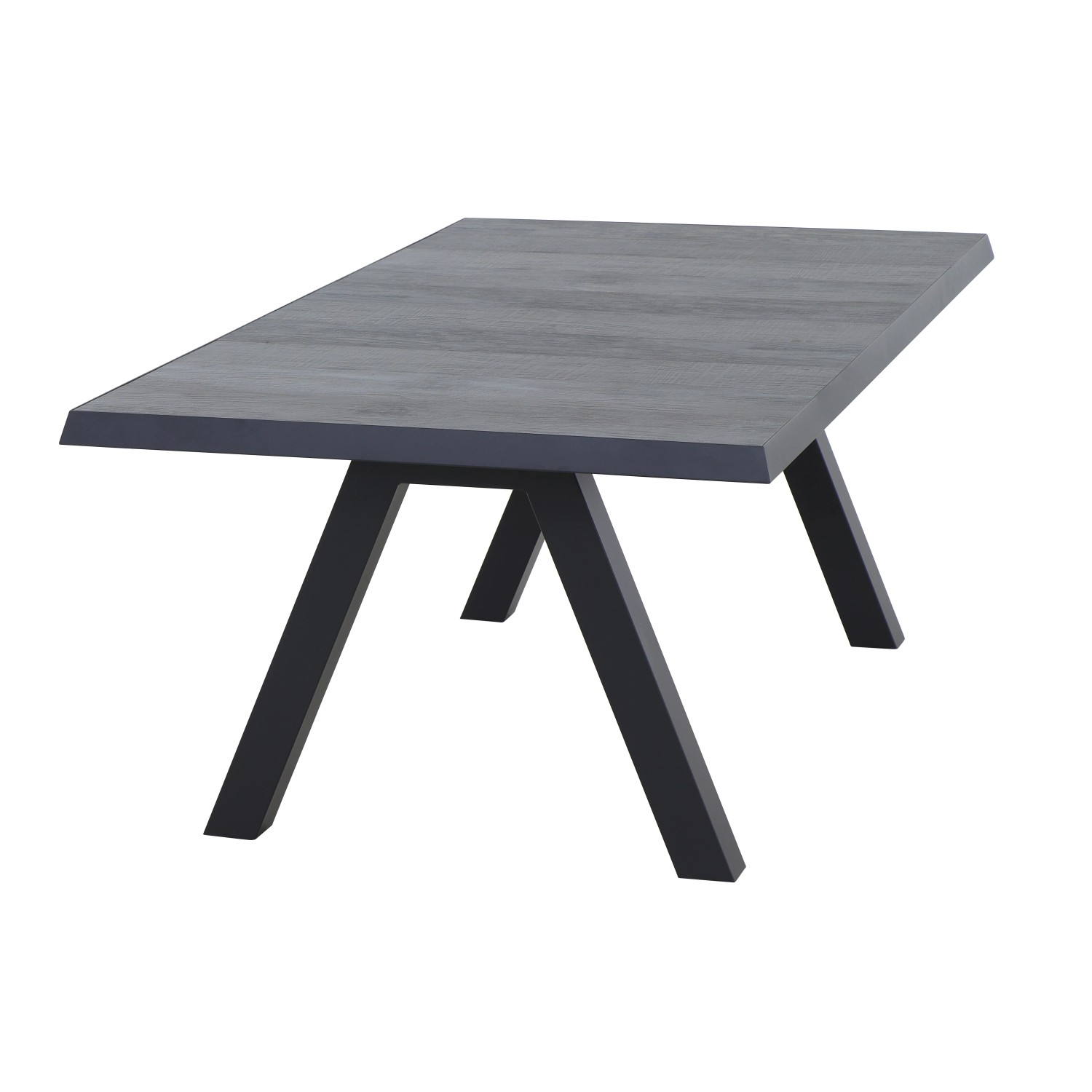 Rechteckiger Siena Garden Gartentisch Tirana in Wood Grey mit Aluminiumgestell.