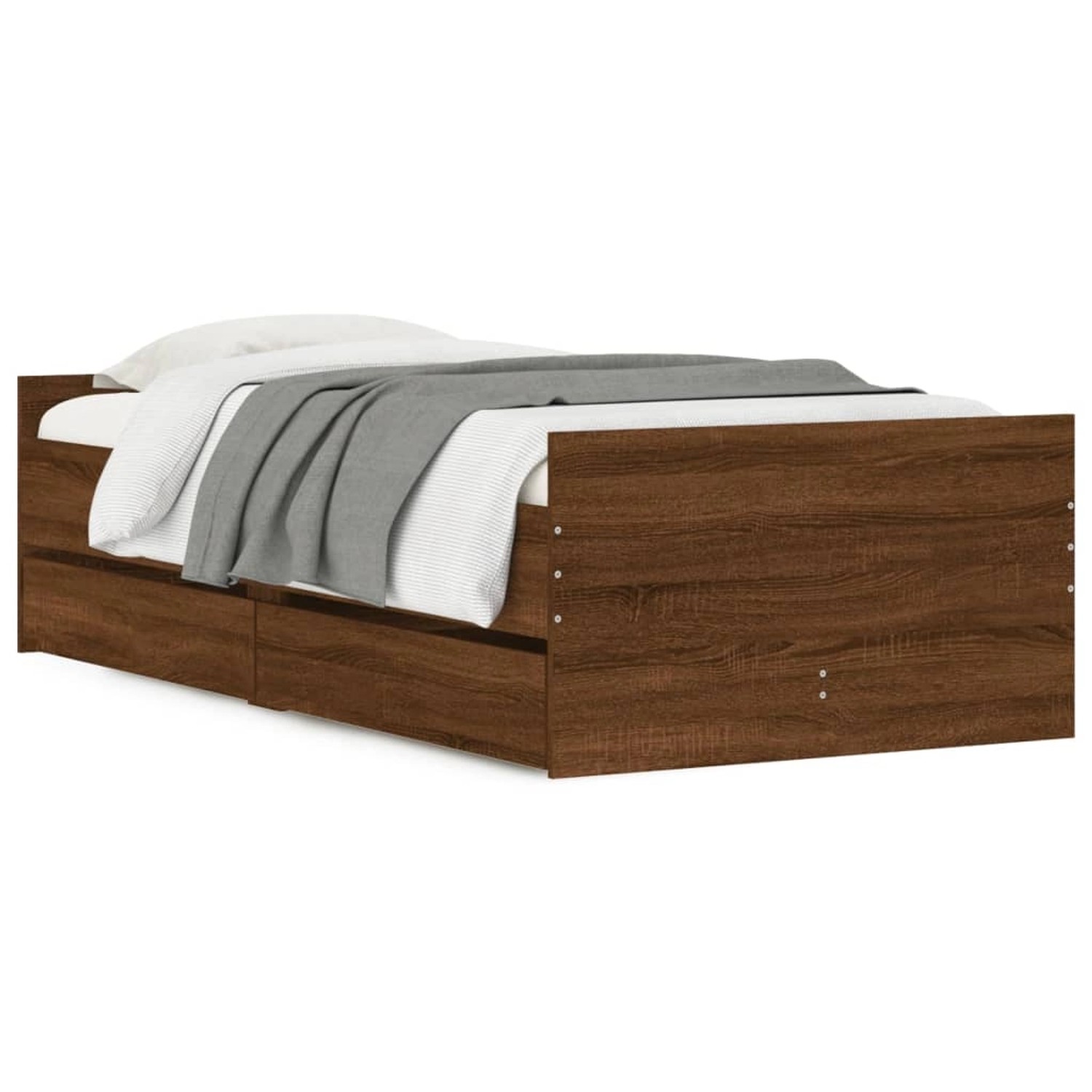 vidaXL Bettgestell mit Schubladen Braun Eichen-Optik 90x190 cm Modell 31938780