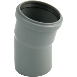 Marley HT-Bogen 15° DN 50, Abwasserrohrbogen aus grauem Kunststoff für den Innenbereich.