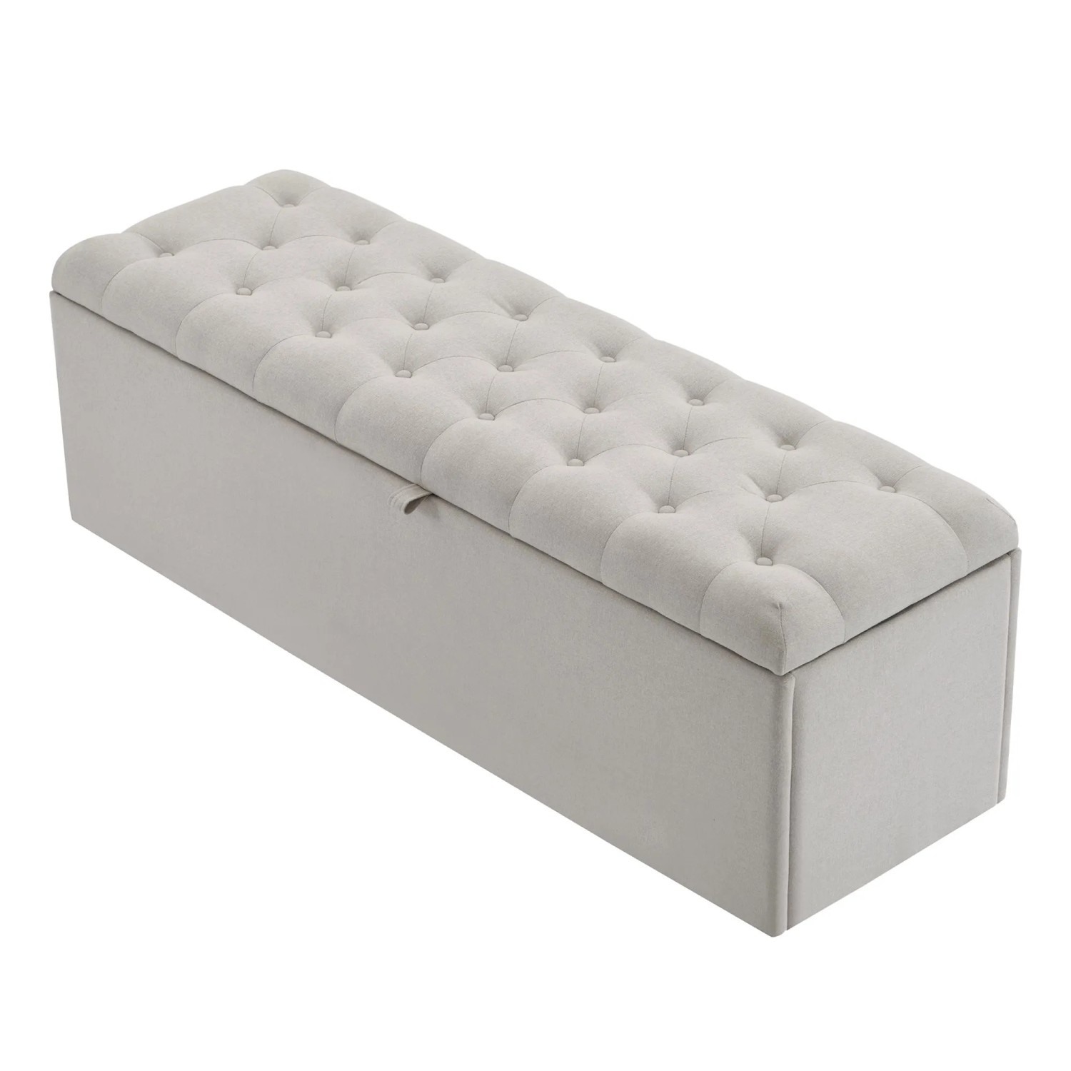 Merax Polsterbank mit Stauraum Leinen Sitzbank Betthocker 141x41 5x47 cm Hellgrau