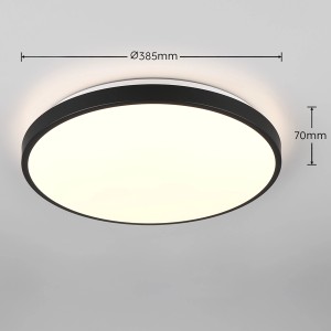Schwarze Reality LED Deckenleuchte Loody, 38,5 cm Durchmesser, modernes Design.
