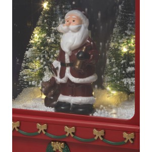 Spieluhr Briefkasten mit Weihnachtsmann und LED-Beleuchtung. Weihnachtsdekoration für Innen.