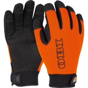 OBI Winterhandschuhe, orange-schwarz, Gr. 10, Arbeitshandschuhe für Kälteschutz bei Bauarbeiten.
