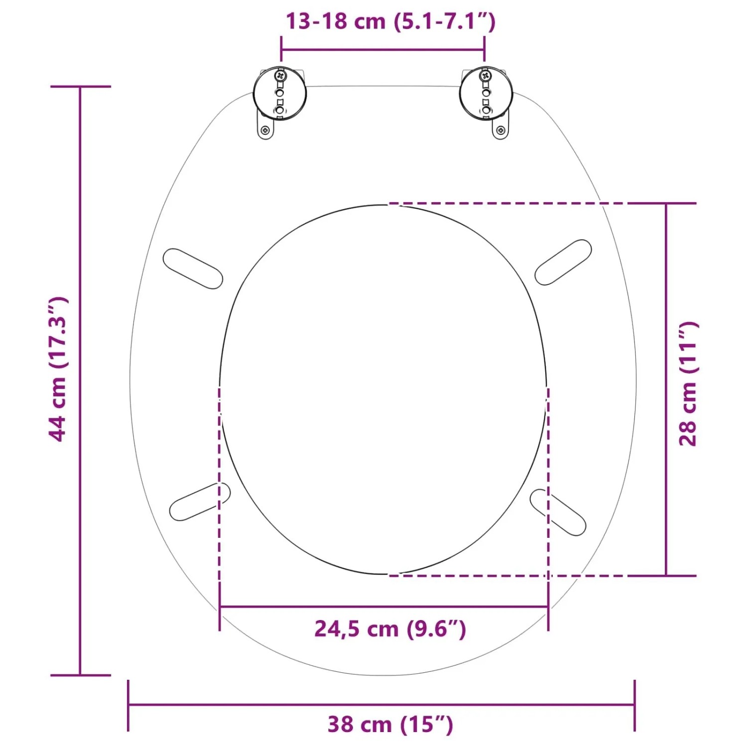 vidaXL WC-Sitz Himmelblau, MDF, Soft-Close, 44x38 cm. Komfortabler Toilettensitz für jedes Badezimmer.