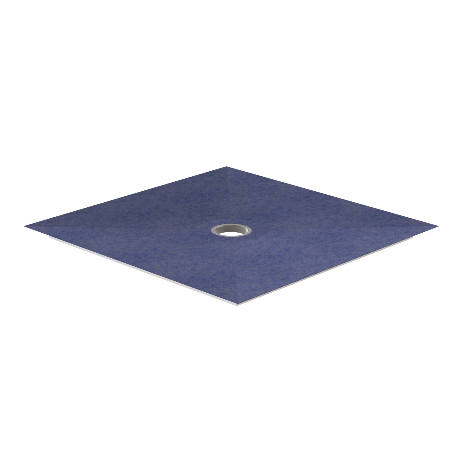 Rechteckiges, bodenebenes Duschelement 100x100 cm mit waagerechtem Ablauf.