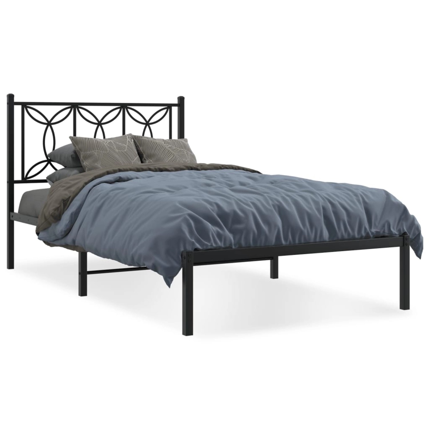 vidaXL Bettgestell mit Kopfteil Metall Schwarz 100x200 cm Modell 42104888 günstig online kaufen