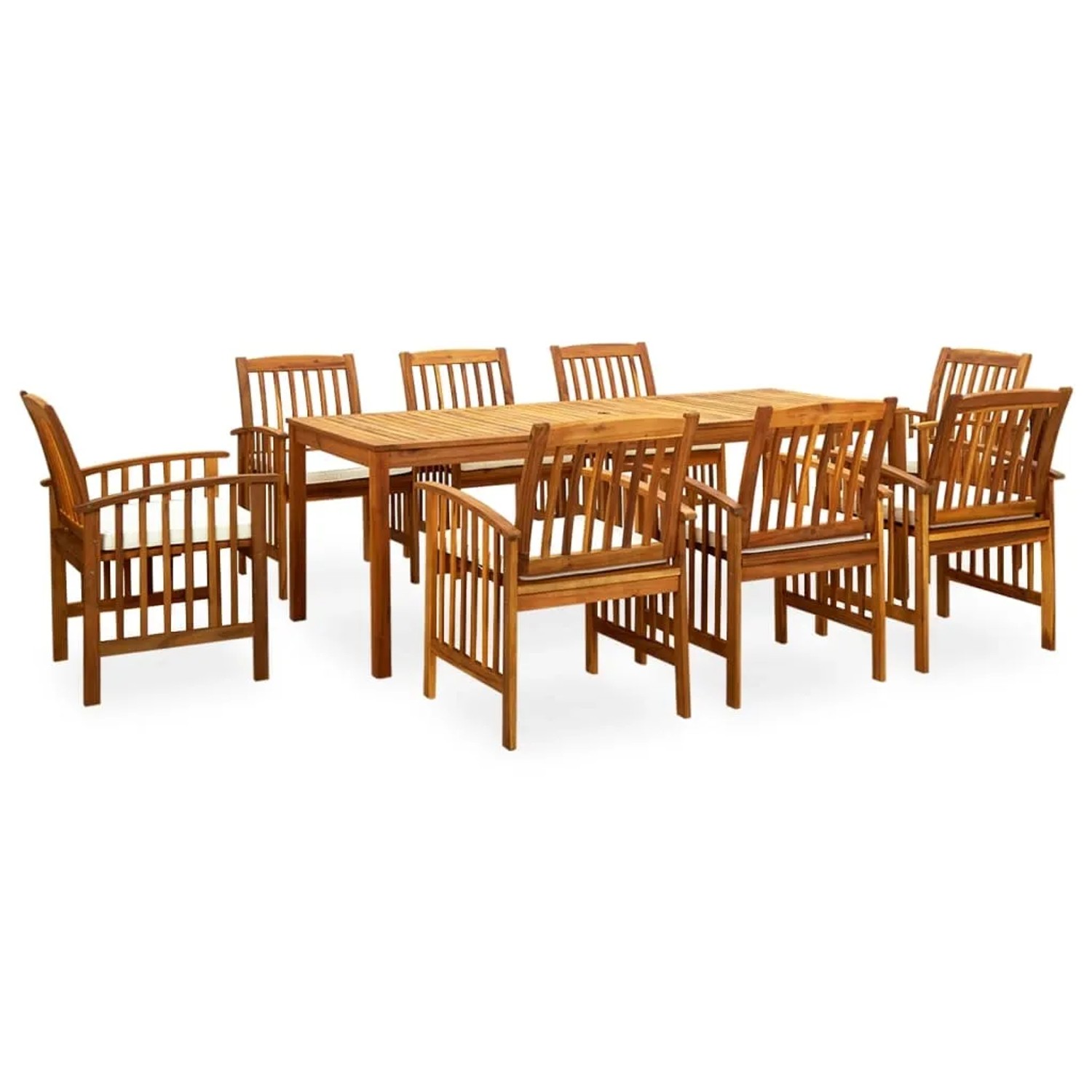 vidaXL 9-Tlg Garten-Essgruppe mit Kissen Massivholz Akazie 3058091
