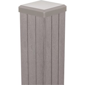 GroJa Zaun-Torpfosten zum Einbetonieren, 240 cm, Bi-Color Sand, Detailansicht.