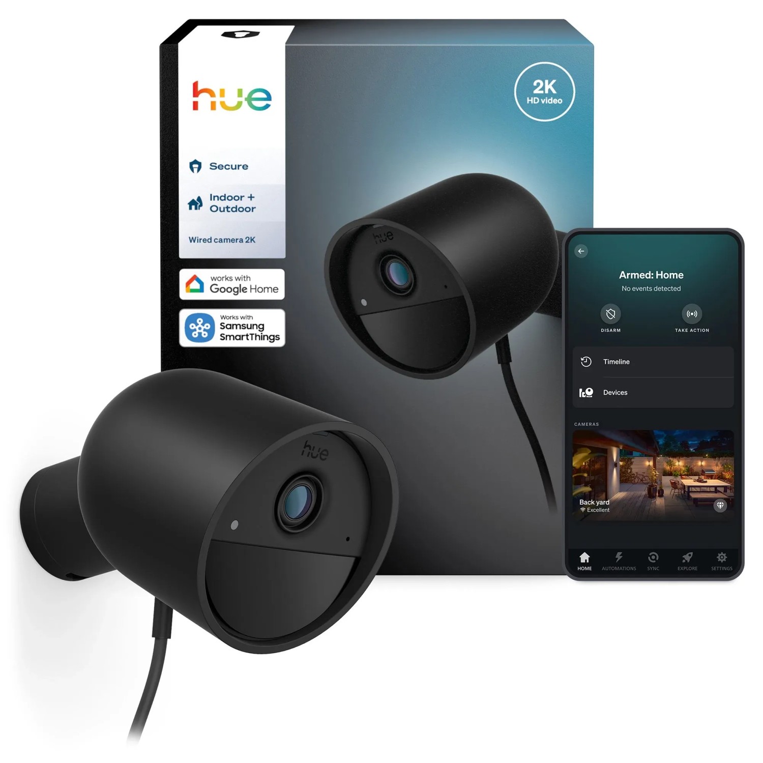 Philips Hue Kamera Secure 2K Kabelgebunden Schwarz