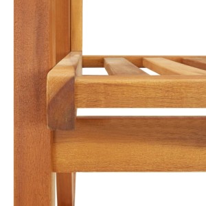 Detailansicht: Schaukelstuhl aus Akazienholz, massive Bauweise.