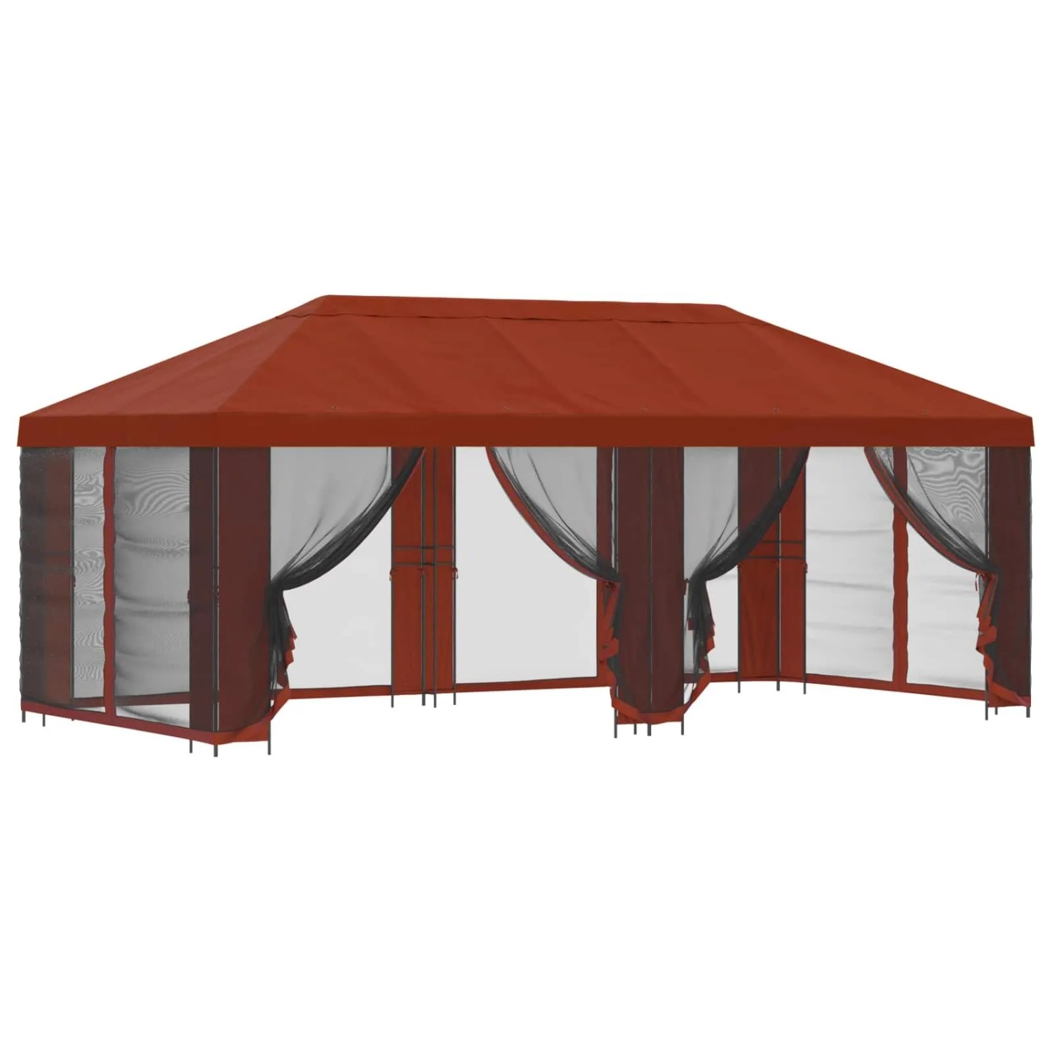 vidaXL Pavillon mit Seitenwänden 6 x 3 m Terrakotta 3376022