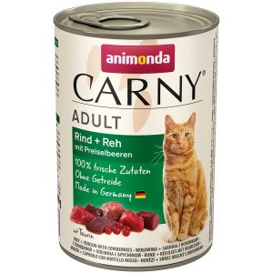 Animonda Carny Adult Katzen-Nassfutter Rind, Reh & Preiselbeeren, 400g Dose.