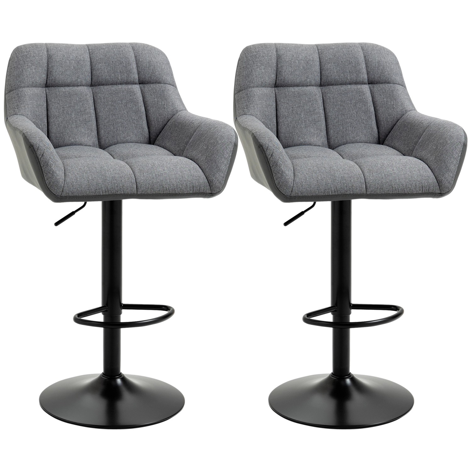 Thumbnail - HOMCOM 2er-Set Barhocker Barstuhl Grau