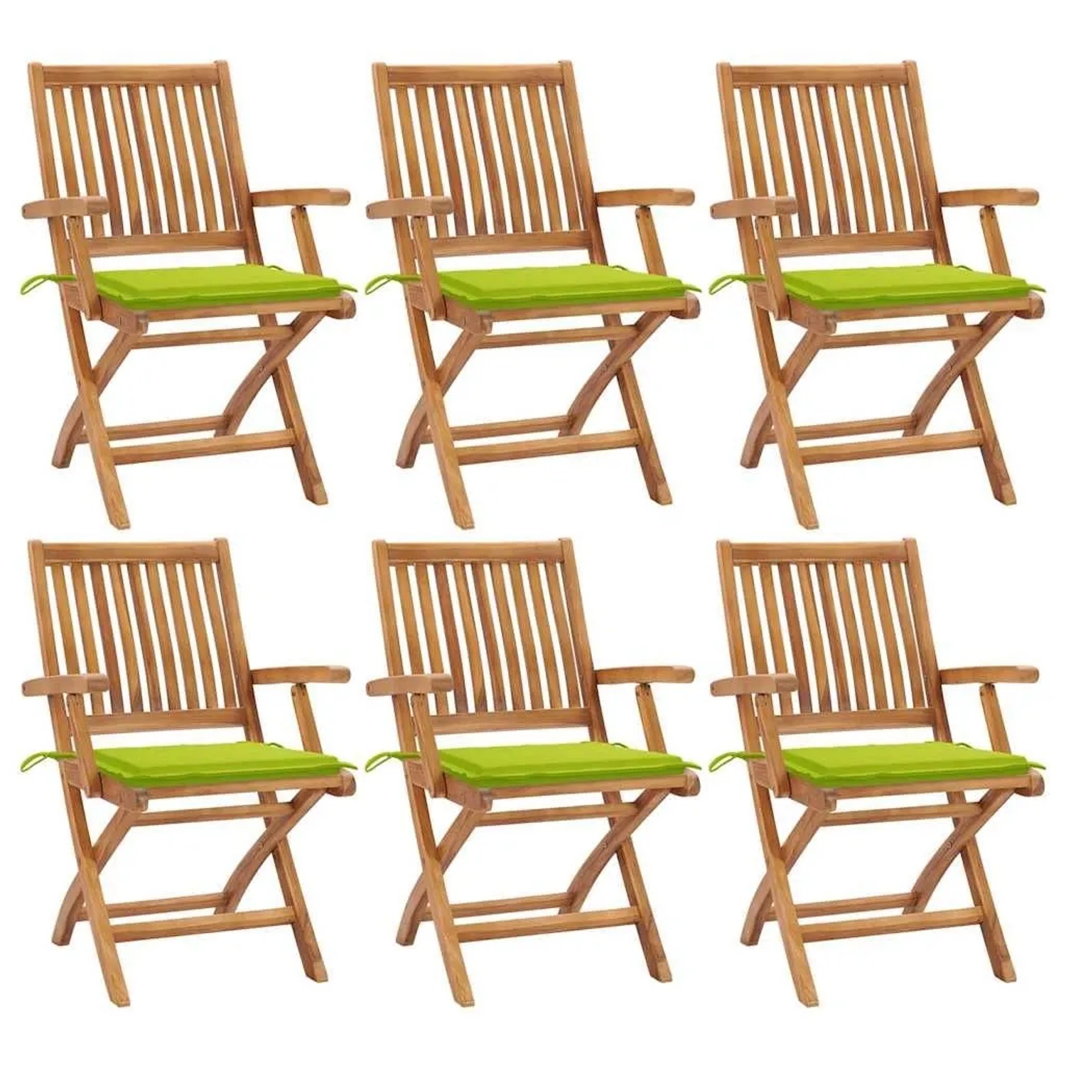 vidaXL Klappbare Gartenstühle mit Kissen 6 Stk Massivholz Teak 3072761 günstig online kaufen