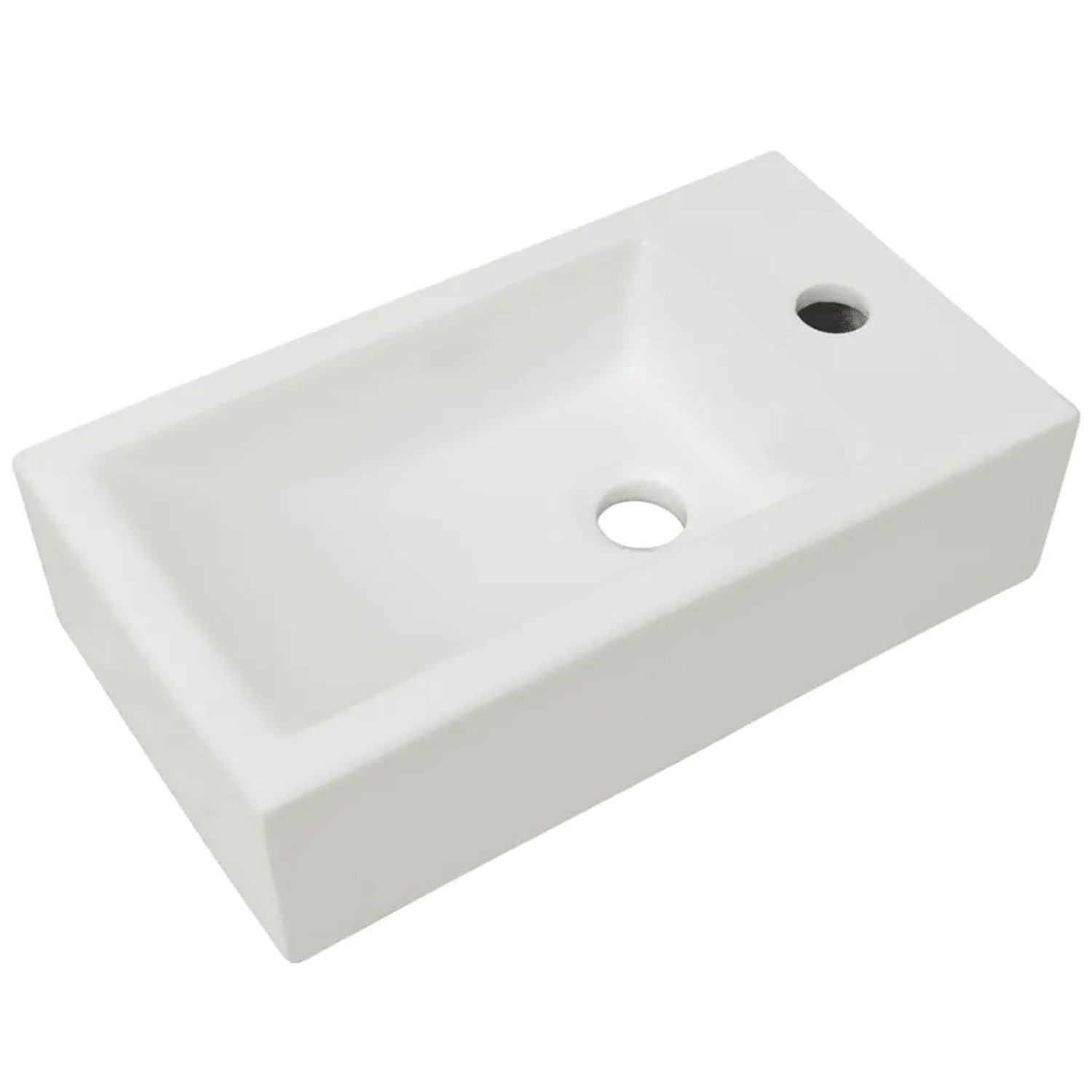 vidaXL Waschbecken Rechteckig mit Hahnloch Keramik Weiß 46x25,5x12 cm 142343